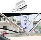 316 Stainless Steel Heavy Duty Fitting Bimini Top Cap Fits 1" (25.4mm) OD Round Tube External Eye End with Two Screws for Boat Covers Marine Hardware(2pcs)