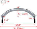 Boat 316 Stainless Steel 8-3/4'' Polished Grab Handle Oval Tube Bar Handrail for Marine Yacht RV