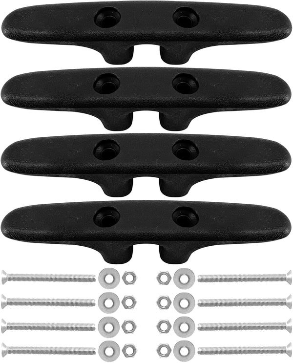 4 PCS Marine Black Nylon Cleat Open Base Anchor Line w/Finish