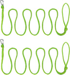 Kayak Tow Rope with Clip Dock Lines Heavy Duty Braided Line Ideal for Jet ski,watercraft Boat, Kayaking, Marine Sets of Two Ropes 1/2 Inch Diameter x 12 ft Lengths Geen