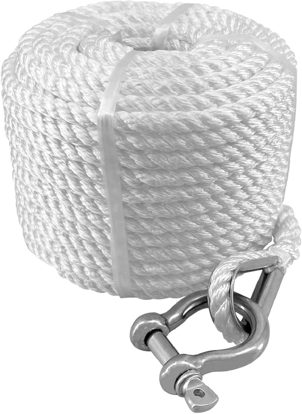 Solid Braid Nylon Marine Anchor Rope 3/8