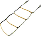 4 Step Boat Rope Ladder, Green and Yellow, Nylon Stainless Steel, 400 lb Load Capacity