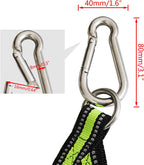 4 Step Boat Rope Ladder, Green and Yellow, Nylon Stainless Steel, 400 lb Load Capacity