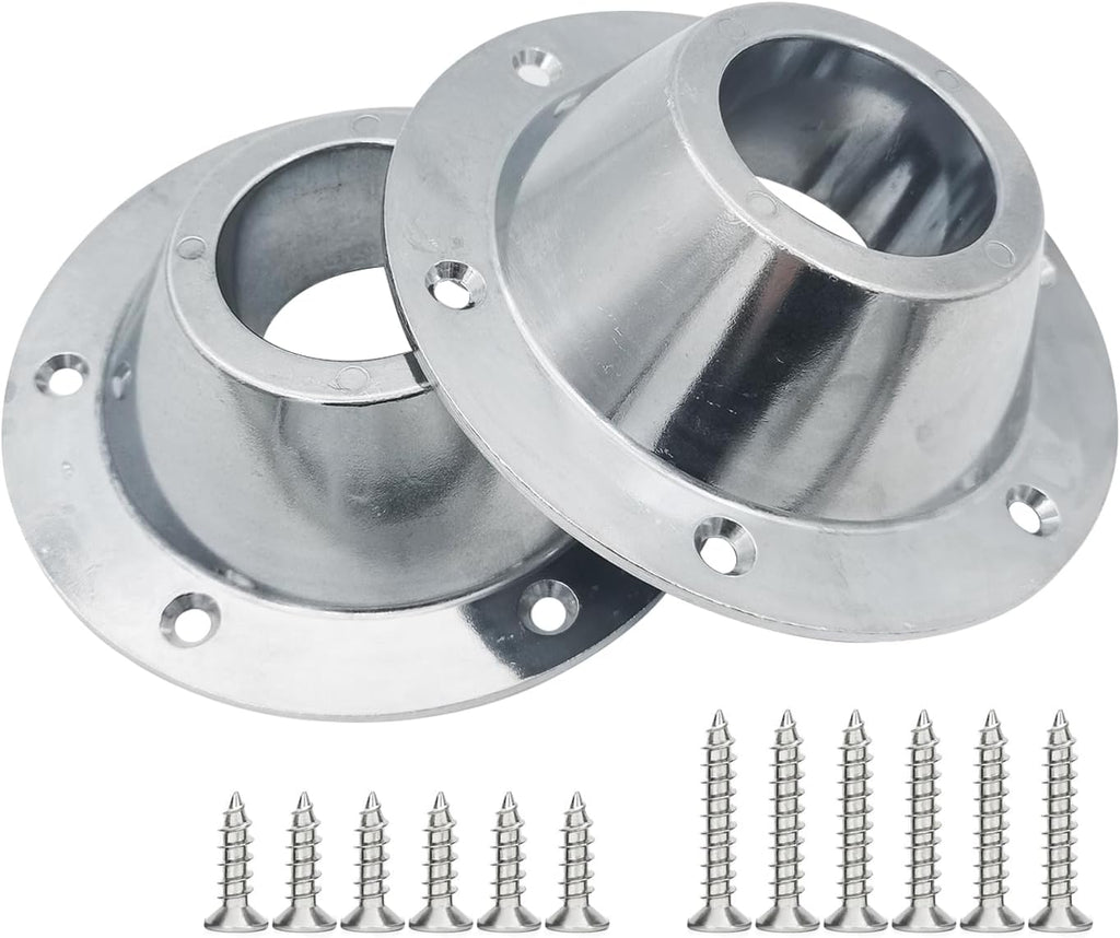 2 Pack Sliver Aluminum RV Table and Floor Mounting Base,RV Pedestal Base Flange, 6 Holes with Screws for Camper Trailer