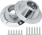 2 Pack Sliver Aluminum RV Table and Floor Mounting Base,RV Pedestal Base Flange, 6 Holes with Screws for Camper Trailer