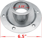 2 Pack Sliver Aluminum RV Table and Floor Mounting Base,RV Pedestal Base Flange, 6 Holes with Screws for Camper Trailer