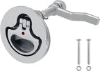 Boat Cam Latch Flush Pull Hatch Lift Stainless Steel with Back Plate Fasteners Screws