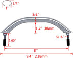 8'' Boat Polished Grab Handle Round Tube Bar Handrail 316 Stainless Steel for Marine Yacht RV