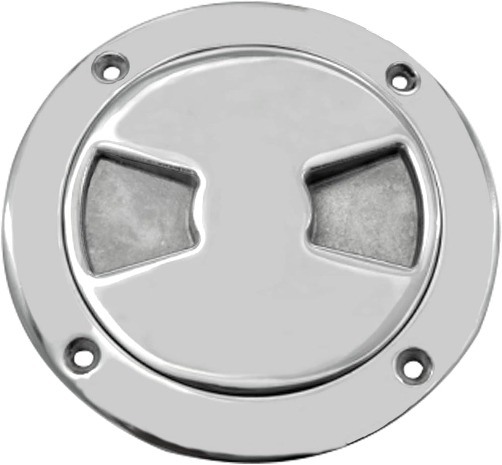 4 inch Hatch 316 Stainless Steel Round Non Slip Inspection Deck Plate with Detachable Cover for Marine Boat Yacht