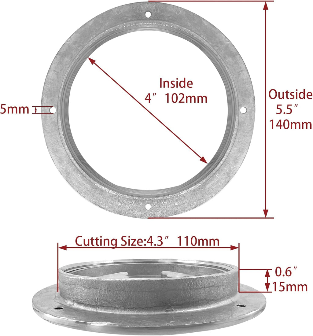 4 inch Hatch 316 Stainless Steel Round Non Slip Inspection Deck Plate with Detachable Cover for Marine Boat Yacht