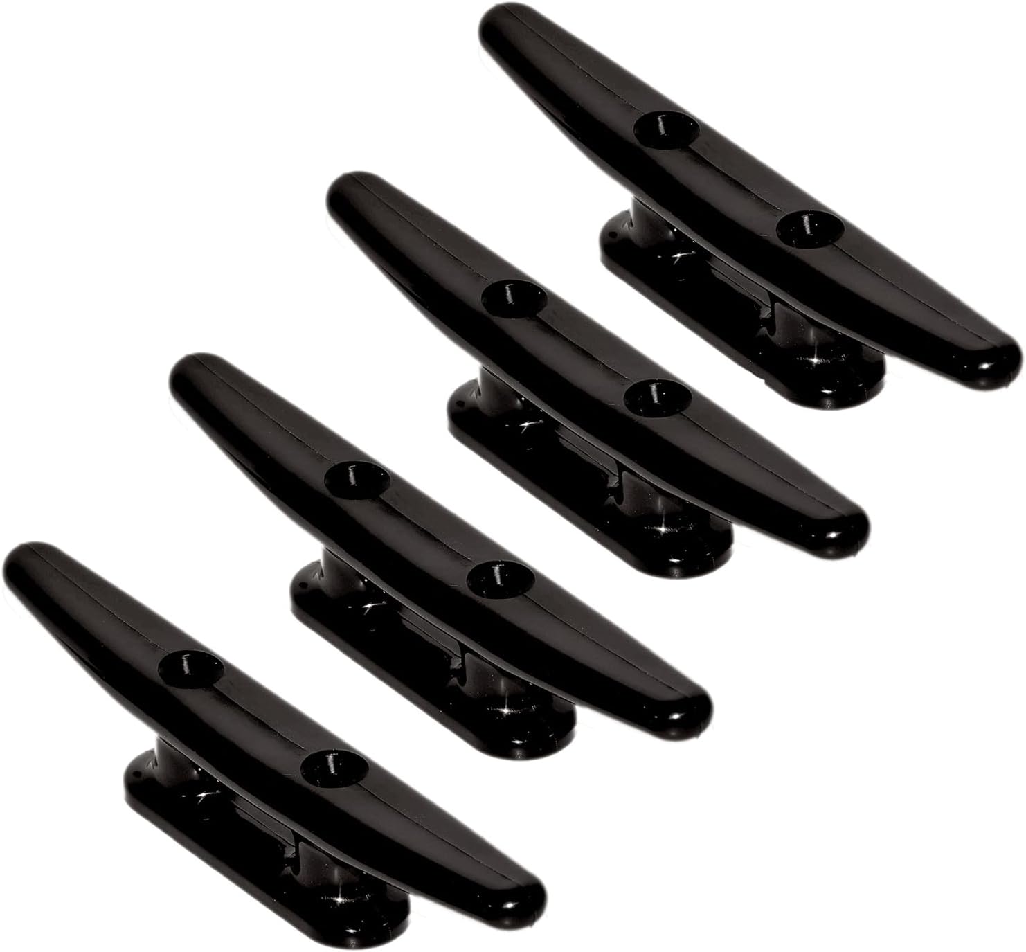4 Pack Boat Cleat Black Nylon Dock Kayak Cleat,4/6/8 inch with Fasteners
