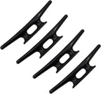 4 Pack Boat Cleat Black Nylon Dock Kayak Cleat,4/6/8 inch with Fasteners