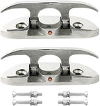 Boat2 Pcs Folding Cleat 4-1/2" Flip-up Dock Marine Grade 316 Stainless Steel with Screws
