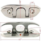 Boat2 Pcs Folding Cleat 4-1/2" Flip-up Dock Marine Grade 316 Stainless Steel with Screws