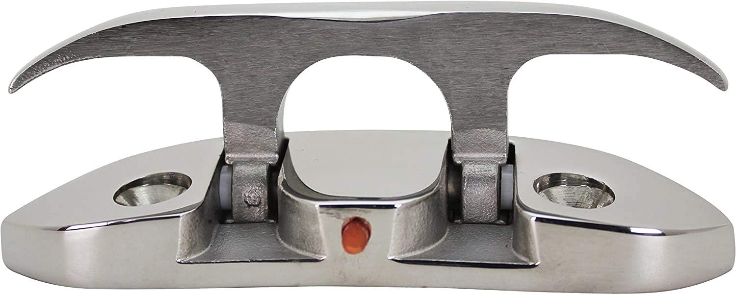 Boat2 Pcs Folding Cleat 4-1/2" Flip-up Dock Marine Grade 316 Stainless Steel with Screws
