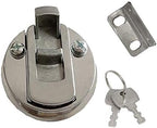Zinc Alloy 2" Flush Pull Slam Latch Boat Hatch Round Deck for RV Yacht - Locking Style with Keys
