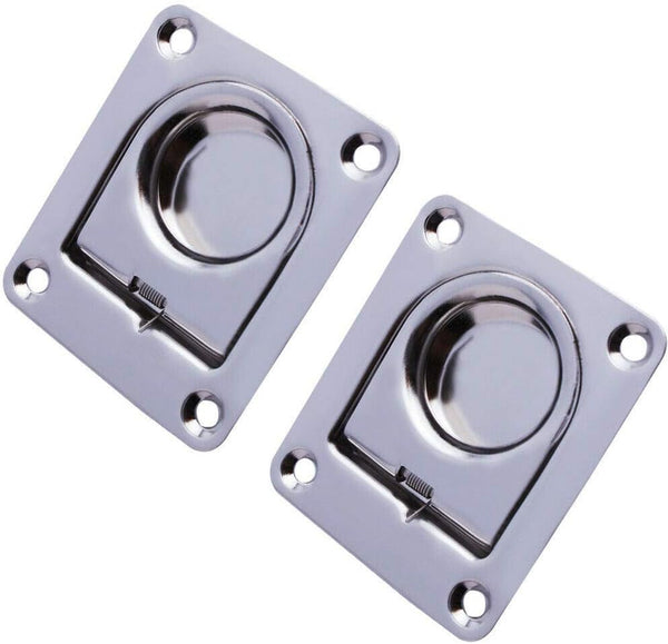Stainless Steel Rectangular Recessed Hatch Pull Flush Mount (2 PCs) (65x56mm)