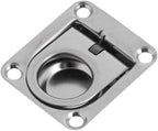 Stainless Steel Rectangular Recessed Hatch Pull Flush Mount Ring Latch Lift Handle Marine Boat (2 PCs)  65x56mm