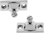 2PCS Bimini Top Side Mount Deck Hinge Fitting Hardware Base High Polished Marine Grade 316 Stainless Steel