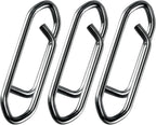 50-Pack Fishing Power Speed Clips, High Strength Stainless Steel Clip for Lure Quick Change, Freshwater Saltwater Crankbait Popper Lures Snap Connector Tackle  XS-25LB-0.5IN
