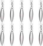10 Pack Spinner Blades with Ball Bearing Swivels Tail Spinnerbait Lure Making Supplies Bass Lures Soft #3.5 Willow Blades, Silver, 10pcs