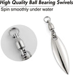 10 Pack Spinner Blades with Ball Bearing Swivels Tail Spinnerbait Lure Making Supplies Bass Lures Soft #3.5 Willow Blades, Silver, 10pcs