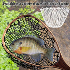 Fishing Nets Silicone Replacement Netting, Clear Black Fly Ice Net Landing Kayak Without Handle for Freshwater Saltwater Foldable Soft Flexible Trout Mesh 4025