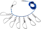 Fish Stringer 16ft/6.5ft, Fishing with Stainless Steel Swivels Snaps Lock and Heavy Duty Ground Pillar, Stringers Trout Gear for Bass Salmon Walleye 16ft 8 snaps