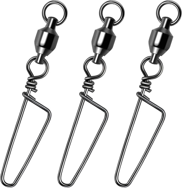 Fishing Snap Swivels, High Strength Ball Bearing Swivel (Black #6-178LB-10pcs)