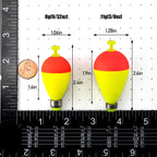 10 Pack Fishing Bobbers Floats, Weighted for Pear Shape EVA Foam Oval Snap-on Floats Corks Floaters Buoys Crappie Bass Panfish Bluegills Trout Yellow&Green 1.6IN - 9/32OZ