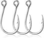 10-Pack Inline Hooks 5X Strong Single Replacement Hook for Hard Baits, High Carbon Steel Heavy Duty Welded Eye Fishing Hooks, Jigging Freshwater Saltwater Trolling Tackle  #3/0