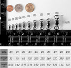 30-Pack Fishing Swivels Ball Bearing Tackle, High Strength Stainless Steel Solid Welded Rings Barrel Swivel Hook Line Connector with Black Nickel Coating Saltwater Freshwater  #0-33LB