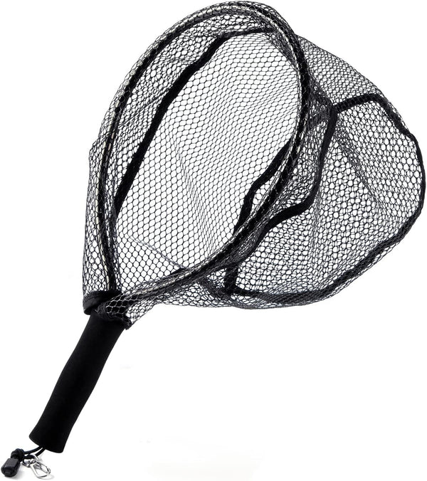 Fly Fishing Net with EVA Handle Ice Landing Nets CNC Aluminum Alloy (Black)