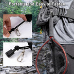 Fly Fishing Net with EVA Handle, Ice Landing Nets CNC Aluminum Alloy Frame, Rubber Coated Mesh Trout Kayak for Crappie Bass Sunfish Bulegill Panfish Black
