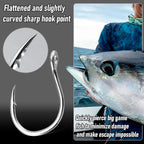 Fishing Circle Hooks 5X Strong Catfish Octopus Livebait Hooks, High Carbon Steel Welded Hook Jigging Replacement for Freshwater Saltwater Trolling Tackle Tuna, Marlin, Wahoo  #4/0 - 10 Pack