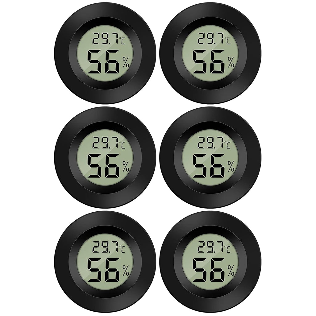 Mini Digital Hygrometer Thermometer Temperature Humidity Meter for Indoor Greenhouse Living Room 6 Pieces