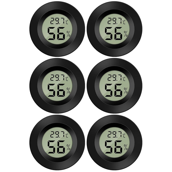 Mini Digital Hygrometer Thermometer Temperature Humidity Meter for Indoor Greenhouse Living Room 6 Pieces