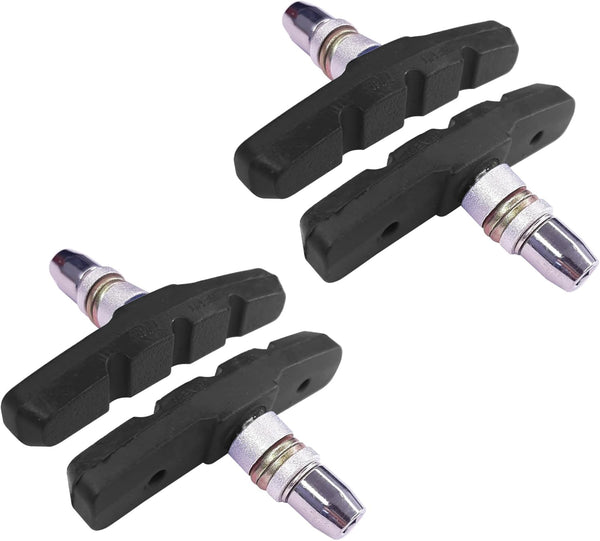 4 x bike brake blocks, 2 pairs, 60 mm, symmetric, V-brake, compatible with Shimano Tektro Avid Sram rims Cycle MTB City