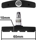 4 x bike brake blocks, 2 pairs, 60 mm, symmetric, V-brake, compatible with Shimano Tektro Avid Sram rims Cycle MTB City