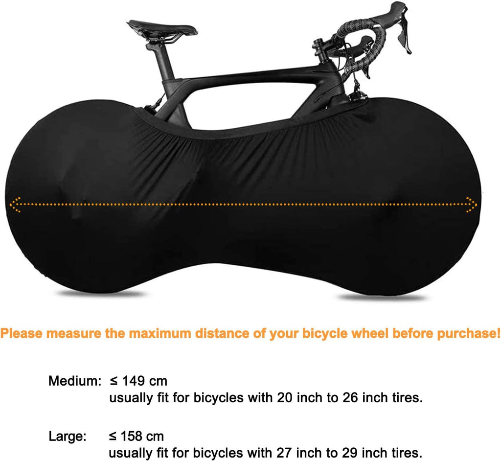 Bike Wheel Cover Indoor Dust-Proof and High Elasticity Bicycle Bag Black Large