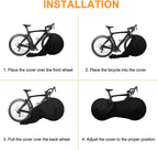 Bike Wheel Cover Indoor Dust-Proof and High Elasticity Bicycle Bag Black Large