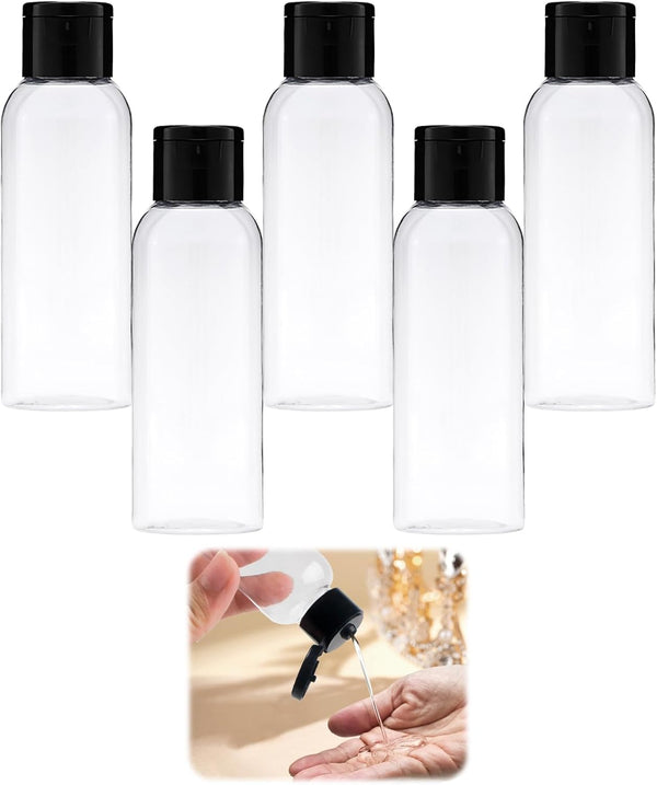 5-Piece 60ml Travel Bottle Set with Flip Caps