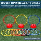 Speed and Agility Training Rings,  12Pcs 12" Multifunction Ring Toss Game Rings, Speed Agility Tennis Soccer Basketball Aid for Hurdles Exercise Fitness Workouts Obstacle Course Challenges