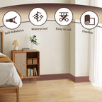 Flexible Wall Base Baseboard Molding Trim, 4 Inch(W) x 20 Feet(L) Self-Adhesive Vinyl, Peel and Stick Cove Base, Rubber Wall Base Moulding Trim(Brown)