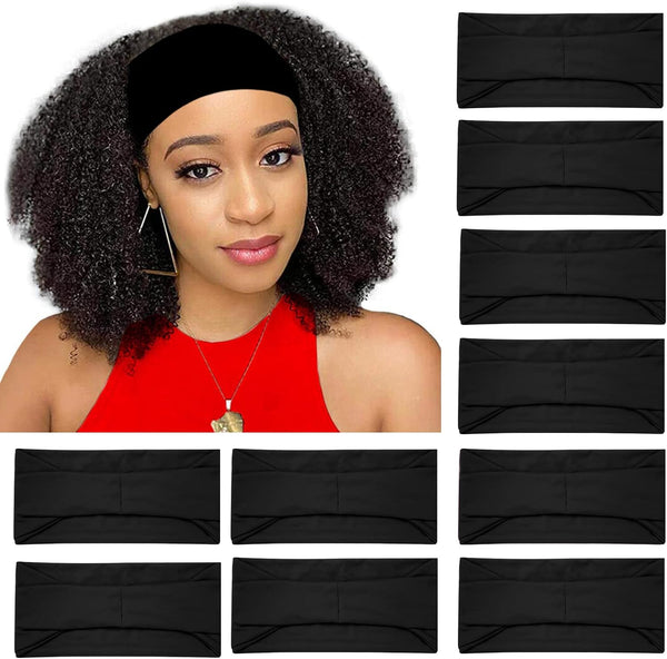 10 Pack Wide Headbands for Women, Workout Yoga Running Sports Headband Elastic Hair Bands, Boho Non Slip Sweat Head Bands Thick Head Wrap (Solid Headbands)