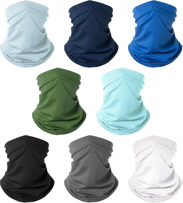 8-Pack Unisex Neck Gaiter Face Covers
