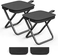 Camping Stool, Portable Folding Stool with Carry Bag, Foldable Seat, Ultralight Camping Stool for Travel Walking Hiking Fishing Picnic Barbecue (2, Black)