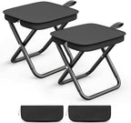 Camping Stool, Portable Folding Stool with Carry Bag, Foldable Seat, Ultralight Camping Stool for Travel Walking Hiking Fishing Picnic Barbecue (2, Black)