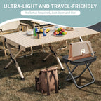 Camping Stool, Portable Folding Stool with Carry Bag, Foldable Seat, Ultralight Camping Stool for Travel Walking Hiking Fishing Picnic Barbecue (2, Black)