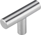 10 Pack Brushed Nickel Cabinet Knobs Cabinet Hardware - Brushed Nickel Drawer Knobs Kitchen Cabinet Knobs T Bar Drawer Pull Knobs 1/2 inch Diameter Overall Length 50mm